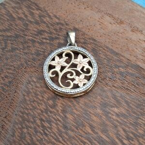 Vintage Flower Filigree Design Pendant S925
